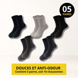 CHAUSSETTES ANTI-ODEUR & CONFORT - LOT DE 5